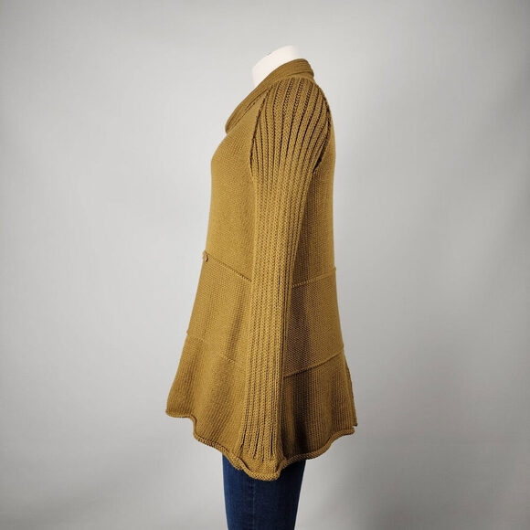 Pure Handknit Brown Cotton Asymmetrical Sweater Size S/M - Picture 5 of 8